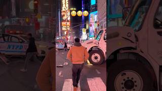 Truck Driver amp NYPD Crash In Times Square 😳 truckdriver police nypd [upl. by Ingeberg]