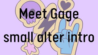 meet Gage  small alter intro  dissociative identity disorder [upl. by Eirdua701]