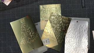 Fun with foil card stock and embossing folders Part 1 [upl. by Nasya369]