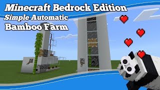 Simple Automatic Bamboo Farm Minecraft Tutorial Bedrock Edition [upl. by Dnalro]