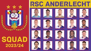 RSC ANDERLECHT Squad Season 202324  RSC Anderlecht  FootWorld [upl. by Nwadal]