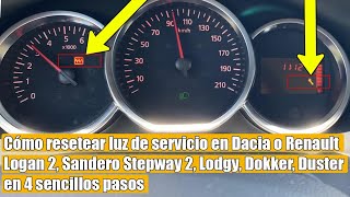 Cómo resetear luz de servicio en Dacia o Renault Logan 2 Sandero Stepway 2 Lodgy Dokker Duster [upl. by Atikat]