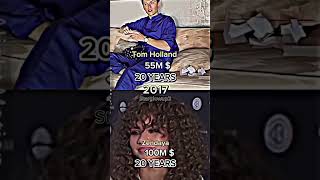 Zendaya vs Tom Holland over the years zendaya tomholland actor actors spiderman millionaire [upl. by Malarkey]