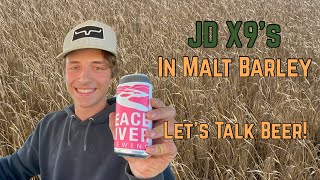 John Deere X9s in Malt Barley Harvest  includes quick visit with Tyrell of the Peace River Brewery [upl. by Revkah]