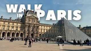 Paris France  Sunny Day Walk 4K 60fps [upl. by Noedig938]