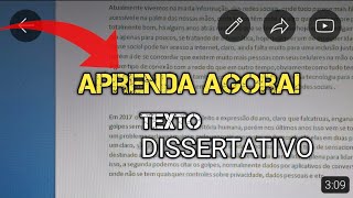 APRENDA FAZER UM TEXTO DISSERTATIVO ARGUMENTATIVO SEM ENROLAÇÃO [upl. by Ysle878]