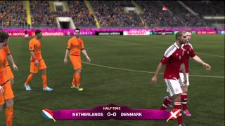 Euro 2012 Denmark vs The Netherlands FIFA 12 Highlights [upl. by Aljan]