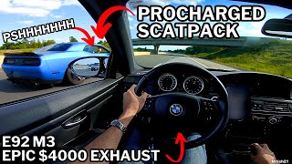 INSANELY LOUD E92 M3 Humbled By SC Challenger F90 M5 [upl. by Ettecul844]