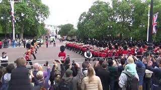 Trooping the Colour 2024 Colonel Review Massed bands marching back to Buckingham Palace [upl. by Codd522]