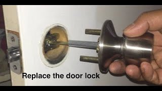 How to Replace a Door Lock Defiant Hartford Satin Nickel Single Cylinder Keyed Entry  DIY Guide [upl. by Forest]