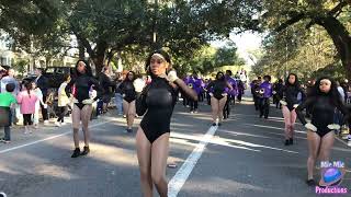 Jeanerette Senior High quotPurple Marching Machinequot Band  Bayou Mardi Gras Parade 2024 New Iberia LA [upl. by Aitenev]