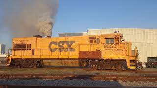 CSXT 9553 U23B 32 degree cold start video [upl. by Singband]