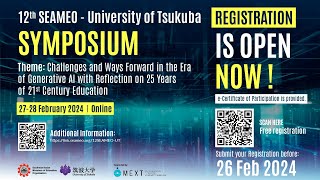 12th SEAMEO  University of Tsukuba Symposium on 27 February 2024 [upl. by Colyer]