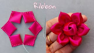 DIY How to make an adorable fabric rose flower  in just 12 minutes  DIY Flower [upl. by Trojan]