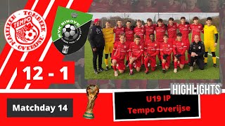 Matchday 14  U19 IP  Tempo Overijse vs KVK Ninove  20232024 [upl. by Hussar640]