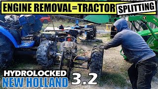 Tractor Surgery Splitting It in Half to Yank the Engine Out  New Holland TC45  Shibaura Part 32 [upl. by Atilrahc]