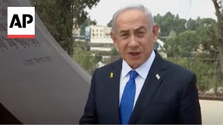 Netanyahu visits memorial for anniversary of Hamas’ Oct 7 attack [upl. by Neyugn2]