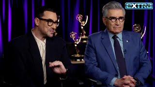 Emmys 2024 Hosts Eugene amp Dan Levy’s ADVICE for Winners’ Speeches [upl. by Warrin219]