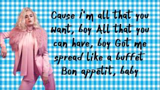 Katy Perry  Bon Appétit Solo Version Without Migos Lyrics [upl. by Hogle280]