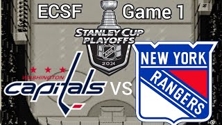 NHL 94 Rewind  Capitals  Rangers Stanley Cup Playoffs R2 G1 [upl. by Shaughnessy]