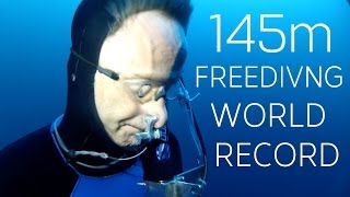 William Winram 145m Freediving World Record VWT [upl. by Rad]