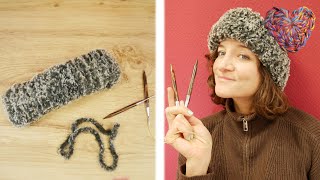 Schnell amp einfach Kuscheliges Fake Fur Stirnband stricken  Geschenkidee für den Winter [upl. by Wager332]