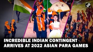 Largest Indian squad arrives at the 2022 Asian Para Games in Hangzhou [upl. by Neetsyrk801]