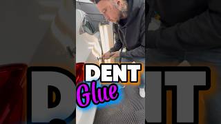 Fix a dent with glue autobodyrepair paintlessdentrepair cardentrepair [upl. by Olnay]