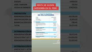 RENTA DE 5TA CATEGORIA EN EL PERÚ contabilidad emprendimiento sunarp [upl. by Odracir]