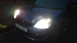 Mk6 fiesta LED nighteye headlight bulb test [upl. by Lambart]