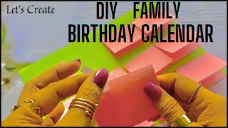 Family Birthday Calendar DIY  kids School Work [upl. by Llertnek]