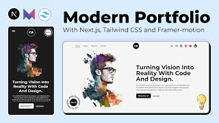 How to Create a Stunning Portfolio Website with Nextjs Tailwind CSS and Framermotion🌟 [upl. by Duggan]