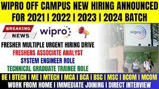 Wipro Official New Hiring Announced  3 Multiple Role Hiring  OFF Campus Drive For 2024 2023 Batch [upl. by Neve]