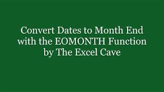 Convert Dates to Month End in Excel [upl. by Natam]