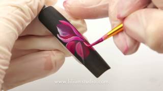 Nail Art by Liliya Sereditskaya Tropical flower Zhostovo painting [upl. by Nyletak331]