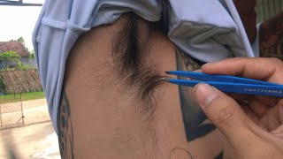 PLUCKING ARMPIT HAIR For Mr tatto ASMR [upl. by Camile]