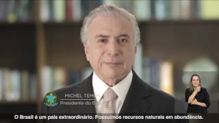 Michel Temer faz primeiro pronunciamento à nação como presidente efetivo [upl. by Ekeiram212]