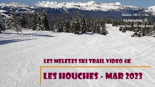 Les Houches Chamonix  Melezes Ski trail Piste videoQuick blue run with nice views [upl. by Bonns]