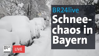 Schneechaos in Bayern Zug und Flugverkehr in München eingestellt  BR24live [upl. by Linell]