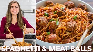 How To Make Spaghetti and Meatballs Recipe  Homemade Marinara Sauce [upl. by Catton38]