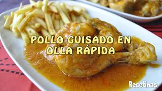 Receta de Pollo guisado en olla rápida [upl. by Ahswat]