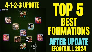 quot4123quot TOP 5 BEST FORMATIONS IN EFootball 2024 Mobile  EFootball New Formations [upl. by Arbed45]