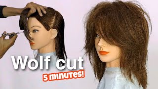 WOLF CUT easy tutorial DIY [upl. by Montagu]