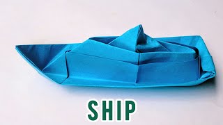 How to make a paper ship  Origami ship  paper ship making [upl. by Neelhtac]