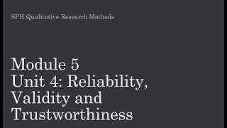 Qualitative Data Analysis Reliability Validity and Trustworthiness [upl. by Marquet]