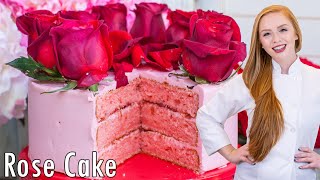 Rose Cake Recipe with Rosewater Buttercream  Perfect for Special Occasions [upl. by Aniluap338]