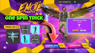 emote party event  new event free fire  one spin trick [upl. by Sutniuq]