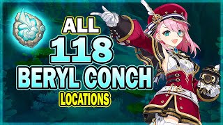 All 118 Beryl Conch Locations  Efficient Farming Route  Genshin Impact [upl. by Hume338]