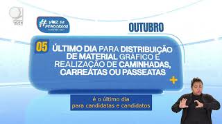 Calendário Eleitoral último dia para distribuição de material gráfico e realização de carreatas [upl. by Aikyt642]