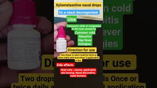 Xylometazoline nasal drops  otorhinolaryngology youtubeshorts shirtvideo shorts mbbs healing [upl. by Jeannie]